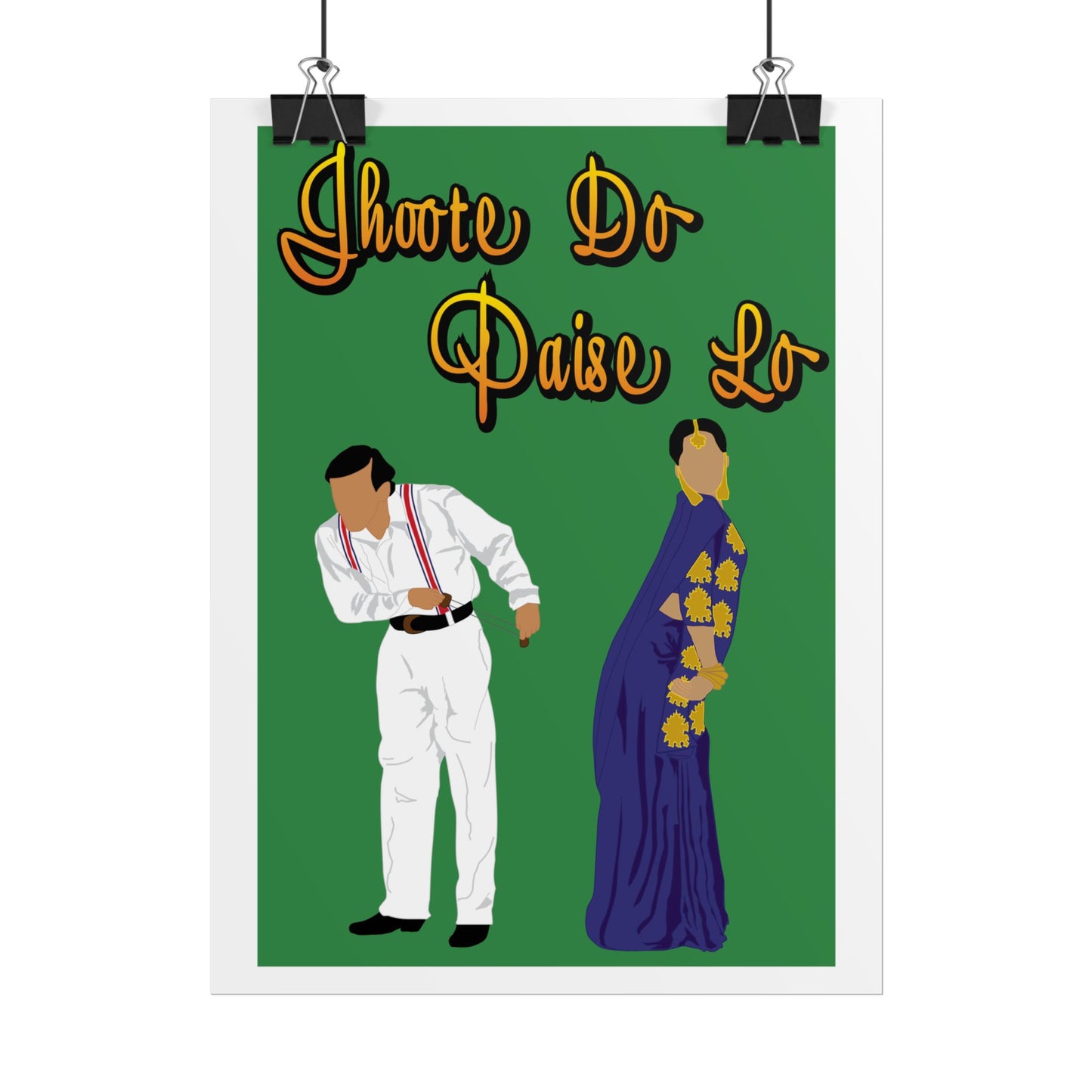 Vibrant Cultural Wall Art Poster - Jhoote Do Paise Lo - Hum Aapke Hai Kaun - Salman Khan - Madhuri Dixit