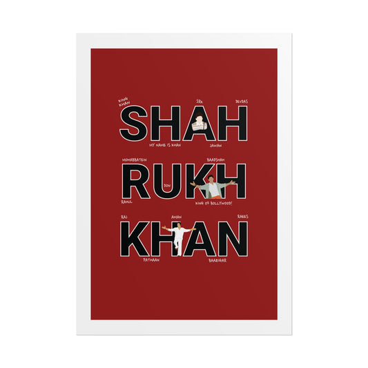 Shah Rukh Khan  - Tribute Rolled Poster | Bollywood Wall Art | Movie Fan Decor