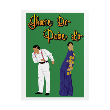 Vibrant Cultural Wall Art Poster - Jhoote Do Paise Lo - Hum Aapke Hai Kaun - Salman Khan - Madhuri Dixit