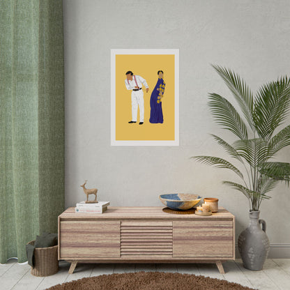 Vintage Couple Wall Art Poster - Hum Aapke Hai Kaun - Salman Khan - Madhuri Dixit