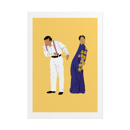 Vintage Couple Wall Art Poster - Hum Aapke Hai Kaun - Salman Khan - Madhuri Dixit