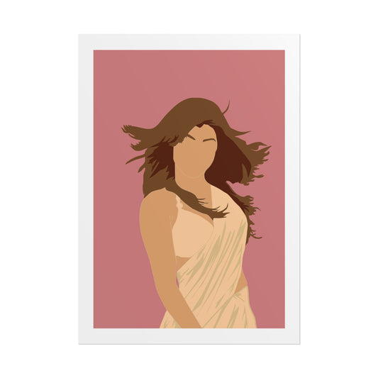 Desi Girl - Priyanka Chopra - Elegant Silhouette Wall Art Poster - Modern Decor for Home & Office