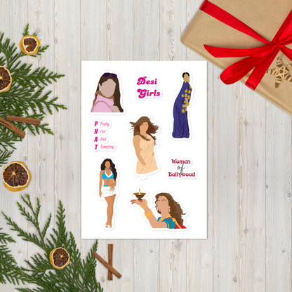 Women of Bollywood Sticker Pack – Iconic Heroines in Glossy Style
