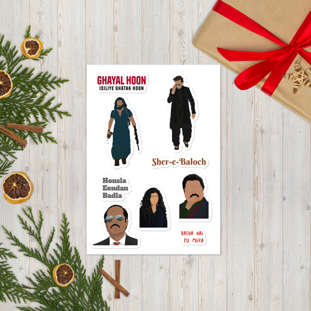Dhurandhar Art Stickers – Glossy, Bold & Timeless