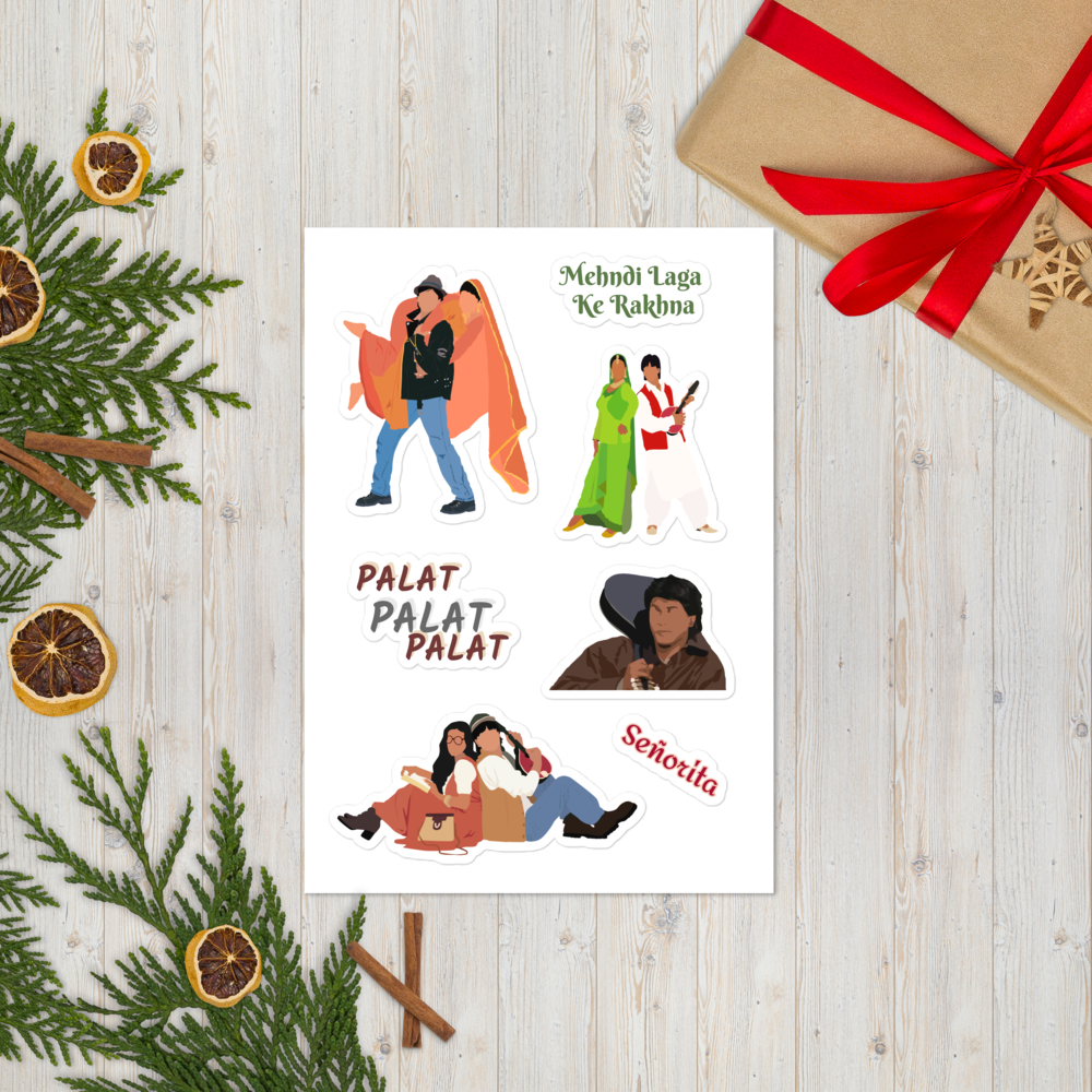 Dilwale Dulhania Le Jayenge Stickers – Glossy, Nostalgic & Full of Heart