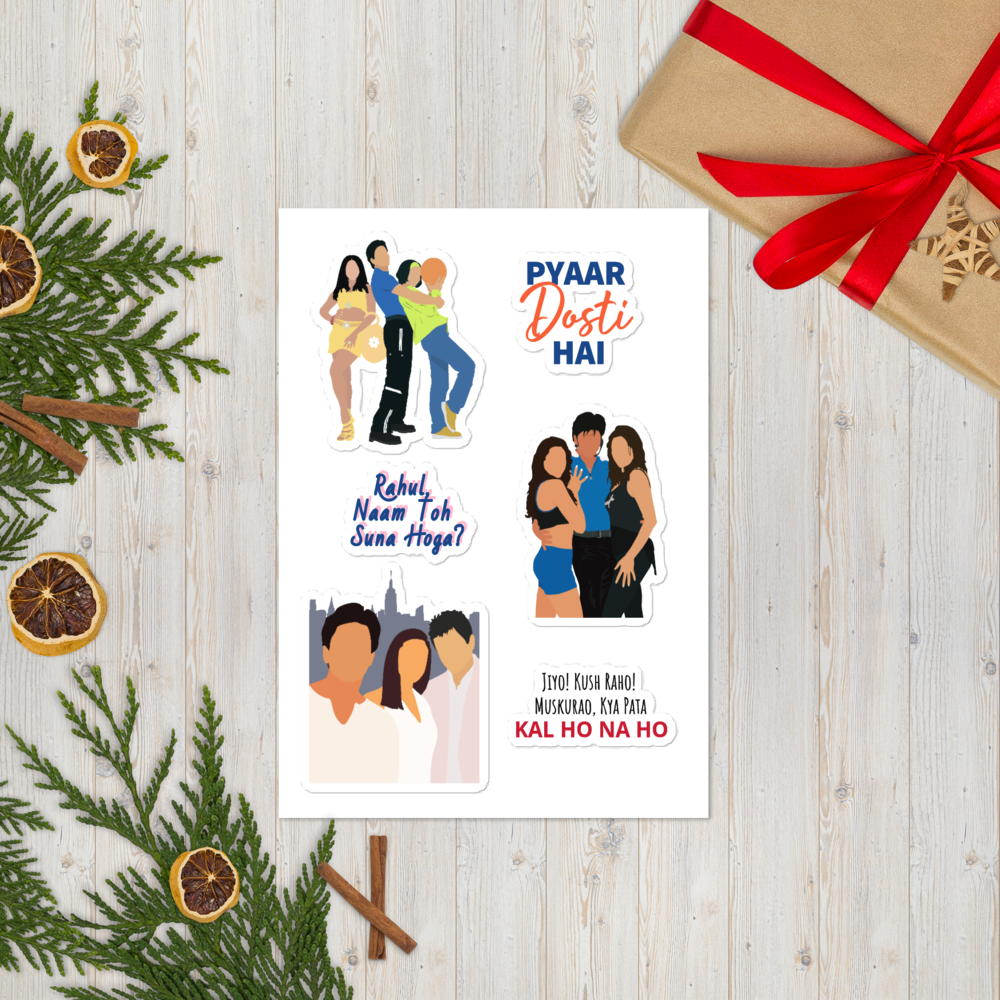 SRK Love Stories Sticker Set – Kuch Kuch, Dil Toh Pagal Hai & Kal Ho Naa Ho