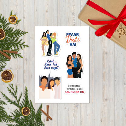 SRK Love Stories Sticker Set – Kuch Kuch, Dil Toh Pagal Hai & Kal Ho Naa Ho