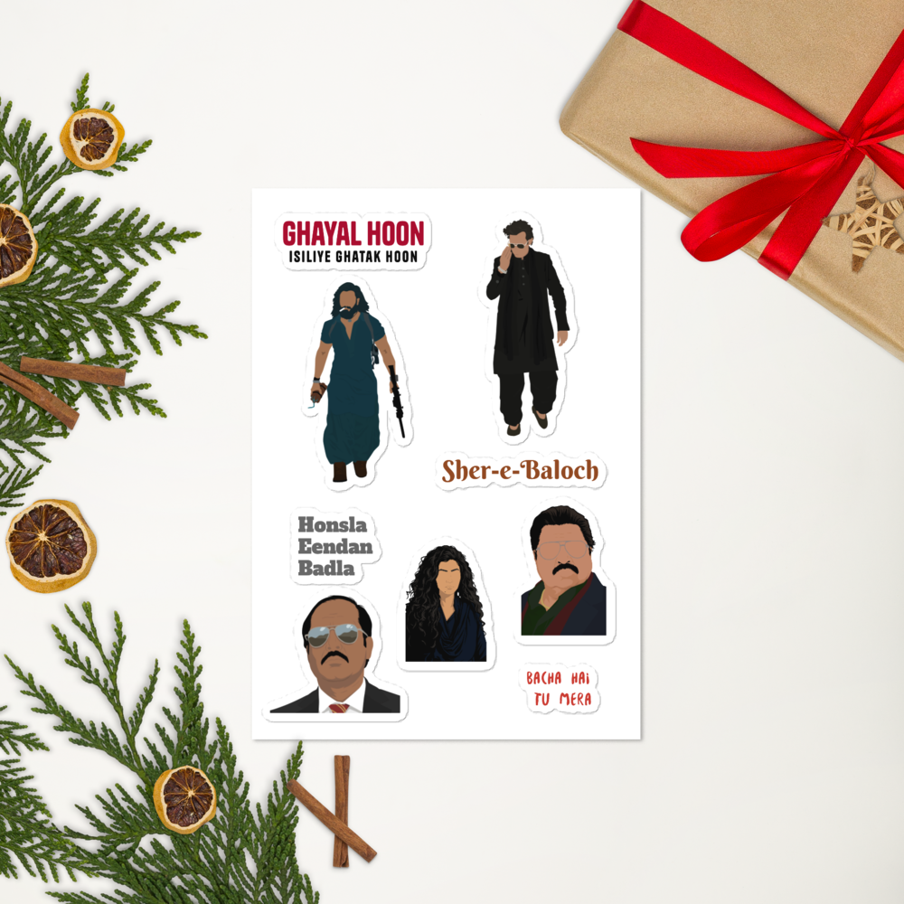 Dhurandhar Art Stickers – Glossy, Bold & Timeless