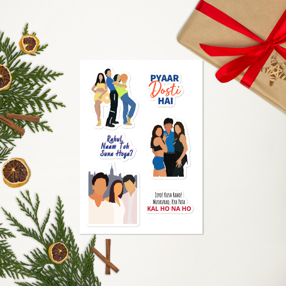 SRK Love Stories Sticker Set – Kuch Kuch, Dil Toh Pagal Hai & Kal Ho Naa Ho