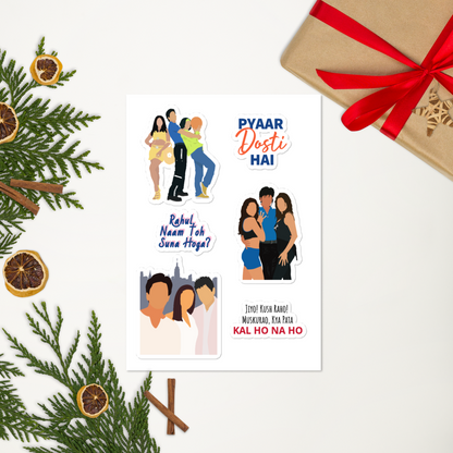 SRK Love Stories Sticker Set – Kuch Kuch, Dil Toh Pagal Hai & Kal Ho Naa Ho