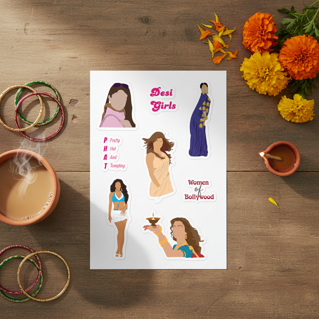 Women of Bollywood Sticker Pack – Iconic Heroines in Glossy Style