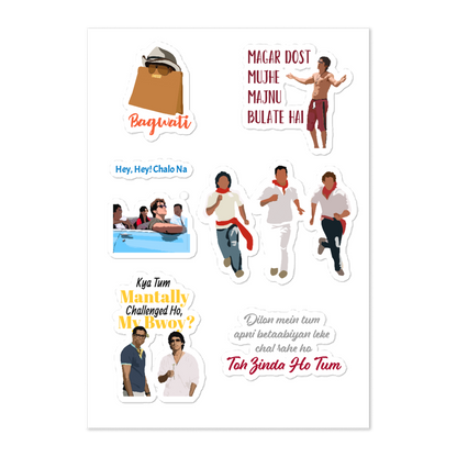 Zindagi Na Milegi Dobara Stickers – Adventure, Friendship & Glossy Vibes