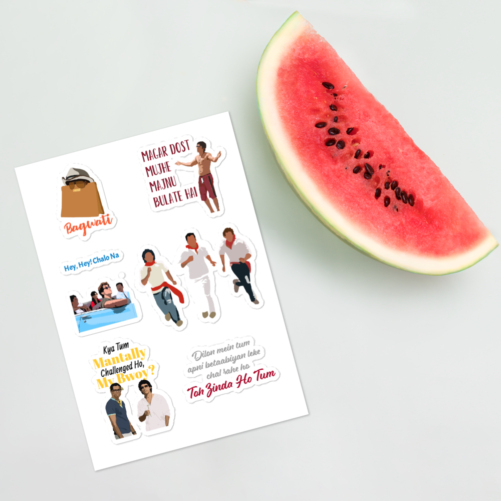 Zindagi Na Milegi Dobara Stickers – Adventure, Friendship & Glossy Vibes