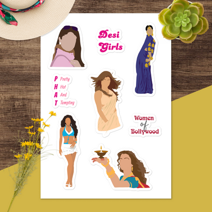 Women of Bollywood Sticker Pack – Iconic Heroines in Glossy Style