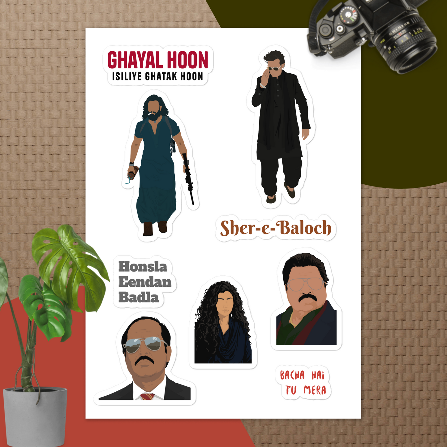 Dhurandhar Art Stickers – Glossy, Bold & Timeless