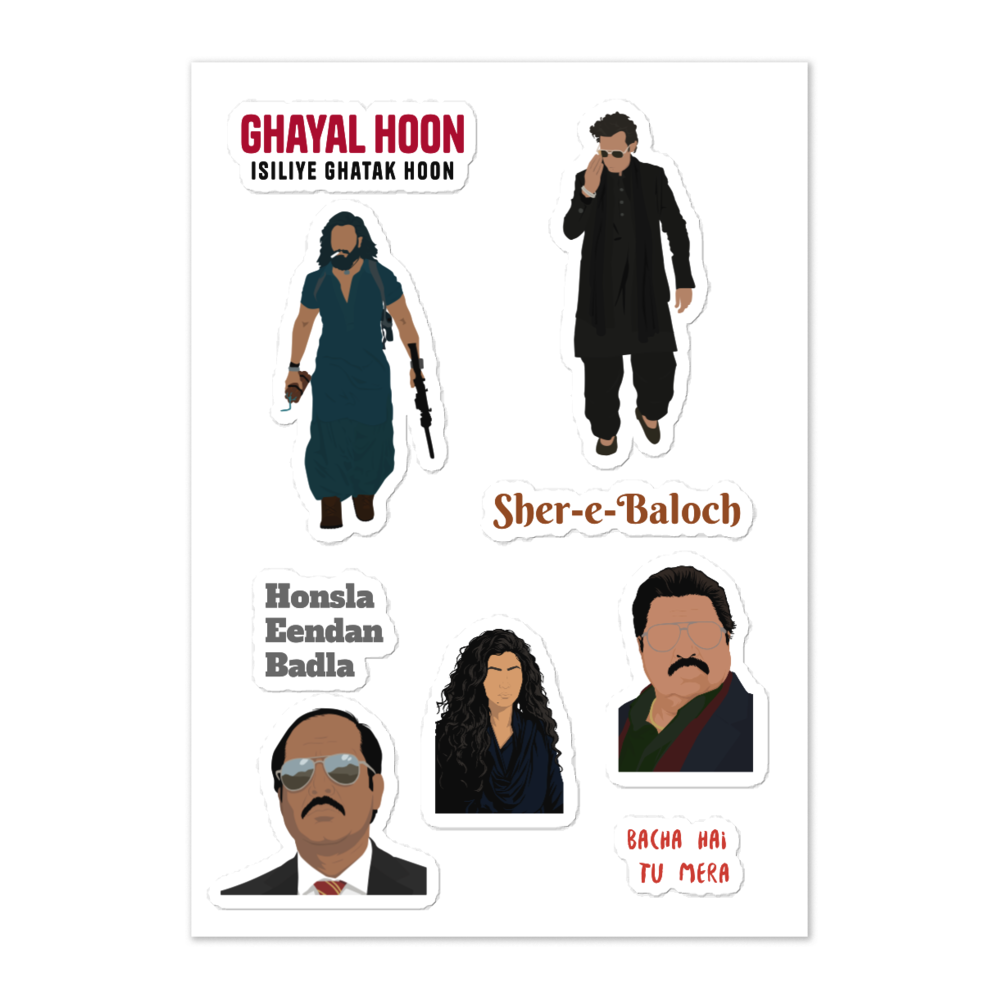Dhurandhar Art Stickers – Glossy, Bold & Timeless