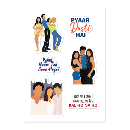 SRK Love Stories Sticker Set – Kuch Kuch, Dil Toh Pagal Hai & Kal Ho Naa Ho