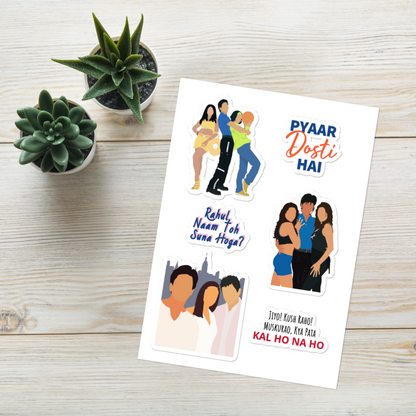 SRK Love Stories Sticker Set – Kuch Kuch, Dil Toh Pagal Hai & Kal Ho Naa Ho