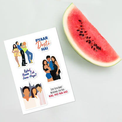 SRK Love Stories Sticker Set – Kuch Kuch, Dil Toh Pagal Hai & Kal Ho Naa Ho