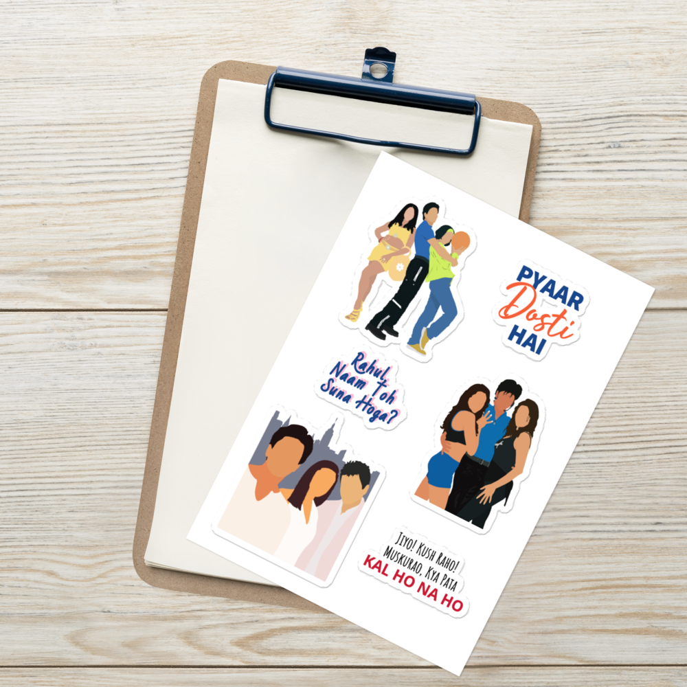 SRK Love Stories Sticker Set – Kuch Kuch, Dil Toh Pagal Hai & Kal Ho Naa Ho