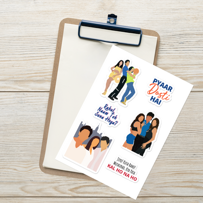 SRK Love Stories Sticker Set – Kuch Kuch, Dil Toh Pagal Hai & Kal Ho Naa Ho
