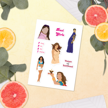 Women of Bollywood Sticker Pack – Iconic Heroines in Glossy Style