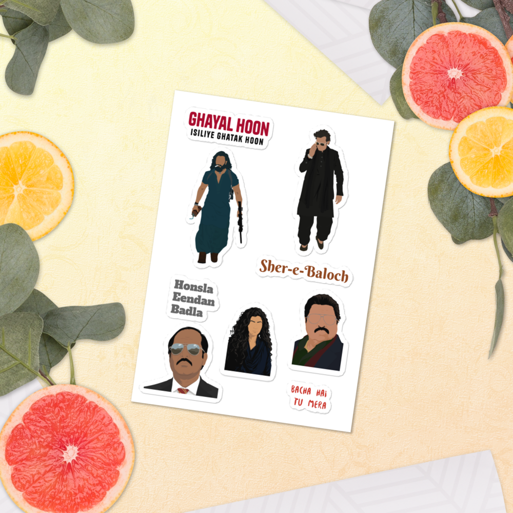 Dhurandhar Art Stickers – Glossy, Bold & Timeless