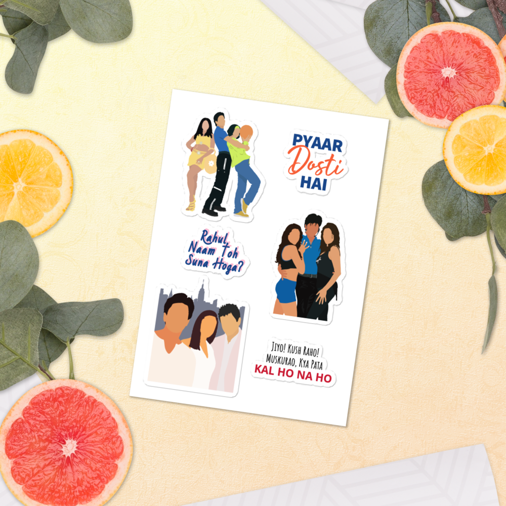 SRK Love Stories Sticker Set – Kuch Kuch, Dil Toh Pagal Hai & Kal Ho Naa Ho