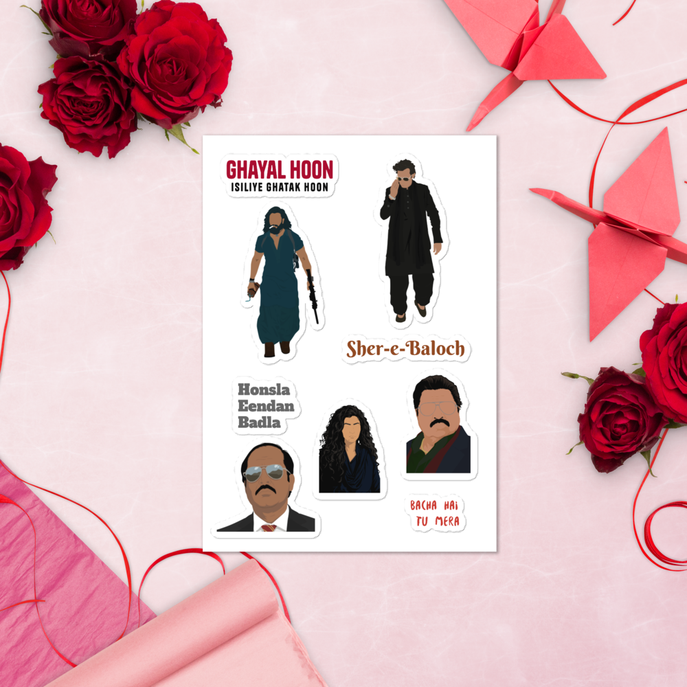 Dhurandhar Art Stickers – Glossy, Bold & Timeless