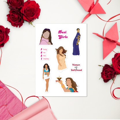 Women of Bollywood Sticker Pack – Iconic Heroines in Glossy Style