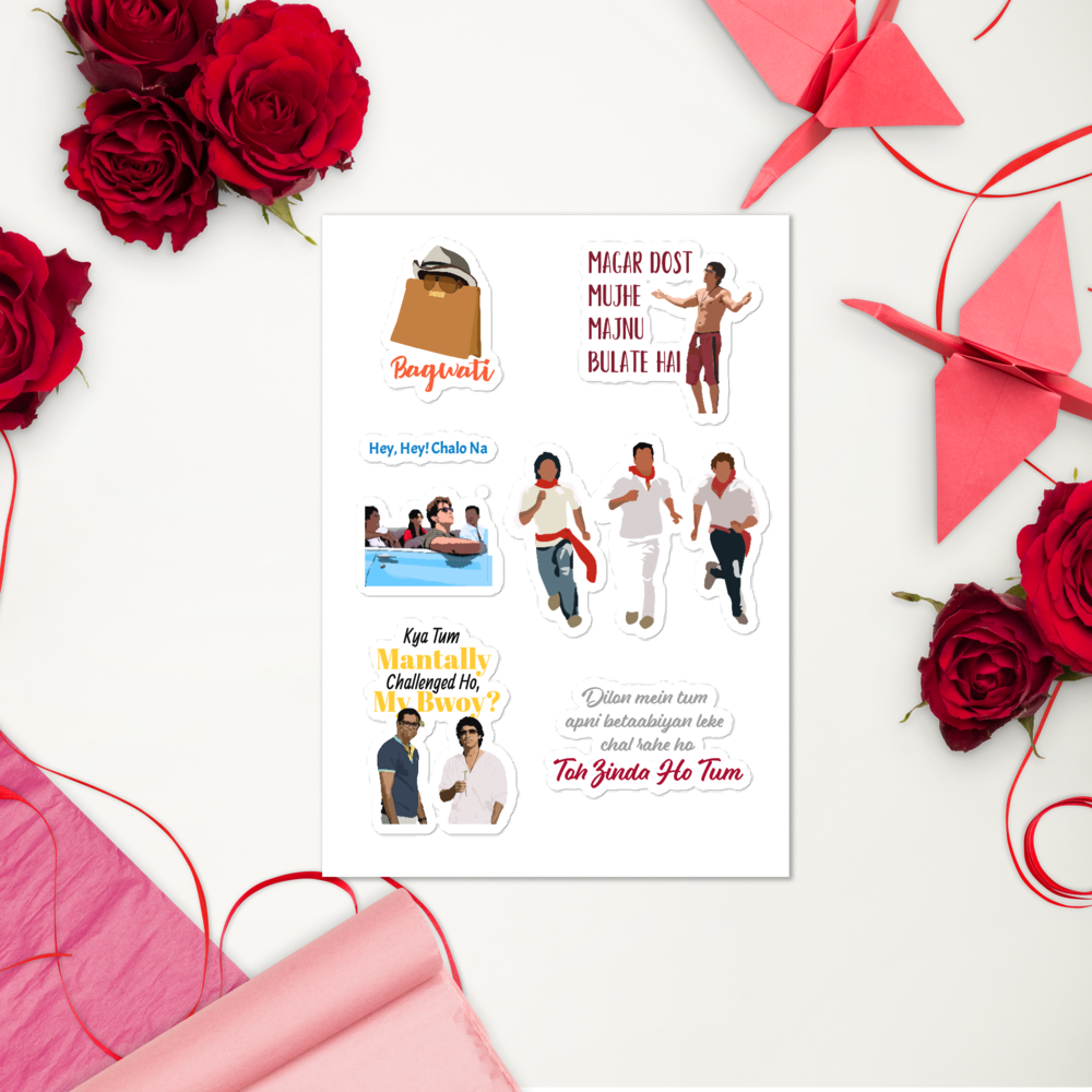 Zindagi Na Milegi Dobara Stickers – Adventure, Friendship & Glossy Vibes