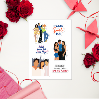 SRK Love Stories Sticker Set – Kuch Kuch, Dil Toh Pagal Hai & Kal Ho Naa Ho